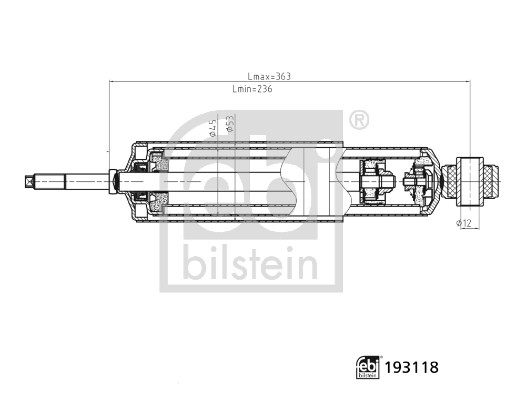FEBI BILSTEIN Støddæmper 193118 venstre foraksel for NISSAN