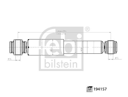 FEBI BILSTEIN Støddæmper 194157 Bagaksel højre for MERCEDES-BENZ