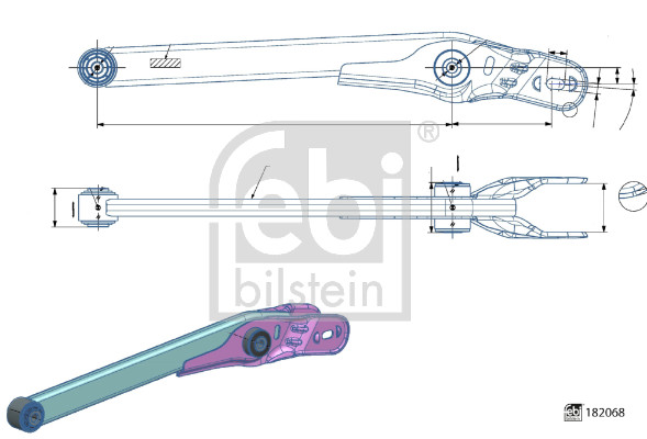 FEBI BILSTEIN Bærearm, hjulophæng 182068 Bagaksel højre for ALFA ROMEO