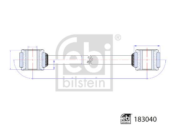 FEBI BILSTEIN Stang/led, stabilisator 183040 Bagaksel højre for FREIGHTLINER