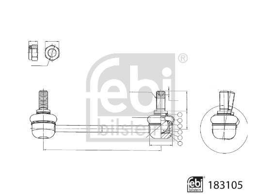 FEBI BILSTEIN 183105 venstre foraksel for FUSO (MITSUBISHI)