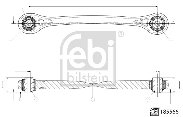 FEBI BILSTEIN Bærearm, hjulophæng 185566 ydre for AUDI