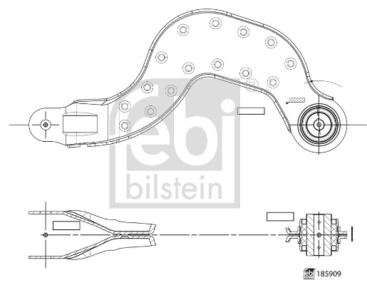 FEBI BILSTEIN Bærearm, hjulophæng 185909 ydre for MERCEDES-BENZ