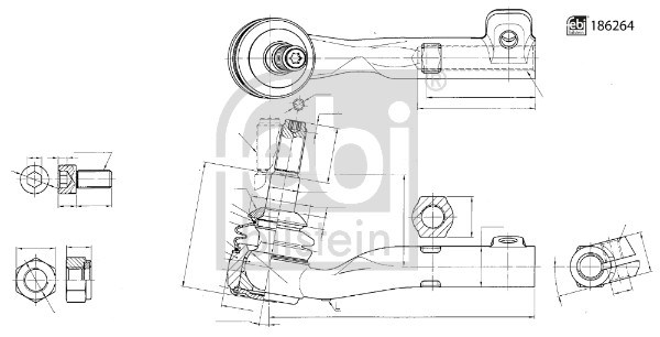 FEBI BILSTEIN Sporstangkugle 186264 venstre foraksel for BMW (BRILLIANCE)