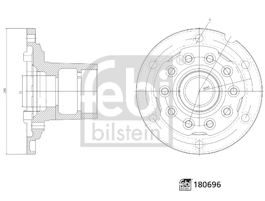 FEBI BILSTEIN 180696 foraksel 290mm for MAN