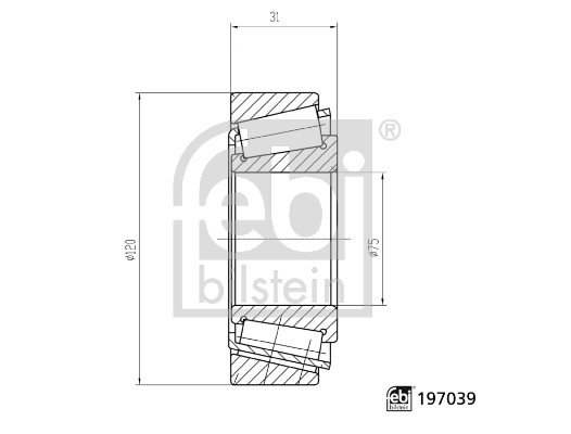 FEBI BILSTEIN 197039 ydre 120mm for IVECO MAN MERCEDES-BENZ