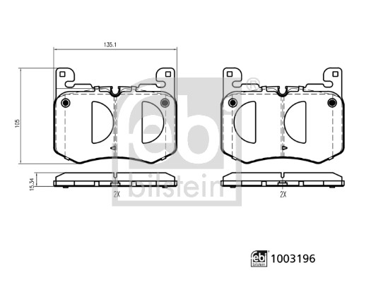 FEBI BILSTEIN Bremseklodser 1003196 foraksel for JAGUAR LAND ROVER