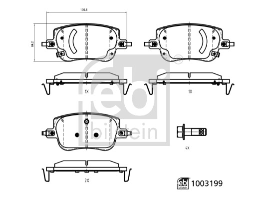 FEBI BILSTEIN Bremseklodser 1003199 foraksel for ORA