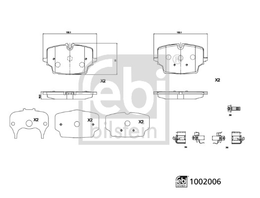 FEBI BILSTEIN Bremseklodser 1002006 foraksel for MINI