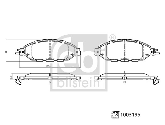 FEBI BILSTEIN Bremseklodser 1003195 foraksel for INFINITI NISSAN