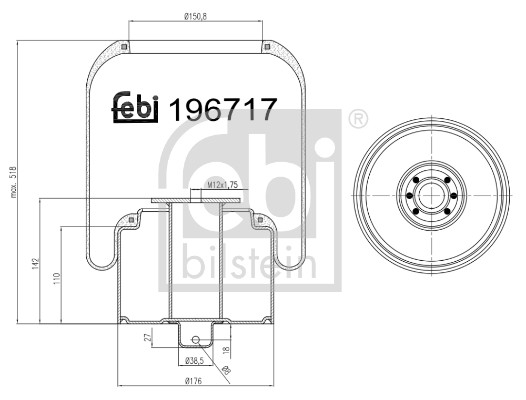 FEBI BILSTEIN 196717 Bagaksel højre for VOLVO