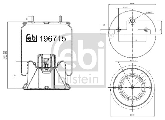 FEBI BILSTEIN 196715 Bagaksel højre 257mm