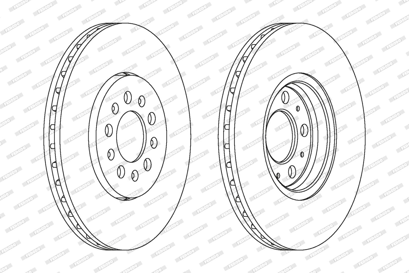 FERODO Bremseskive ddf1221c 288mm 25mm for VW VAG SKODA