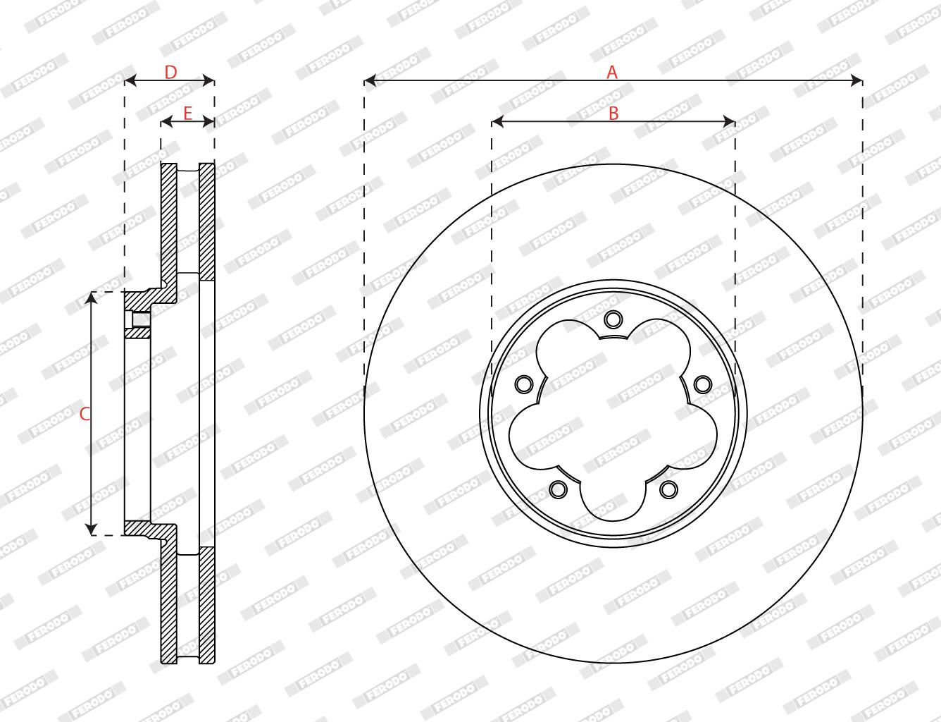 FERODO Bremseskive ddf3057c 308mm 33mm for FORD