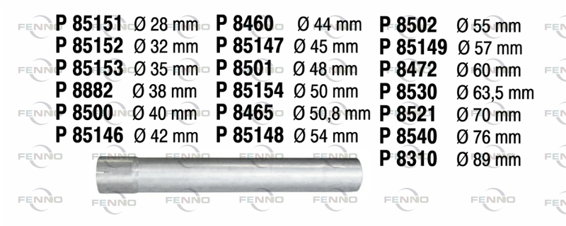 FENNO Udstødningsrør, universal p8465