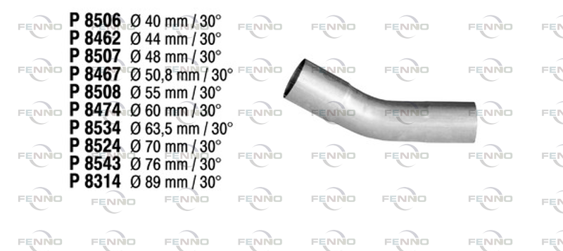 FENNO Udstødningsrør, universal p8462