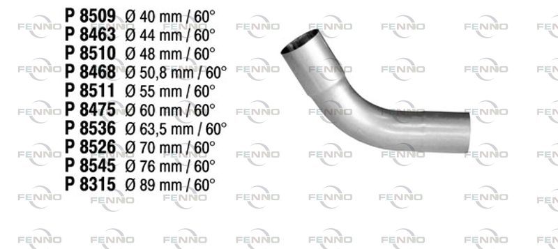 FENNO Udstødningsrør, universal p8468
