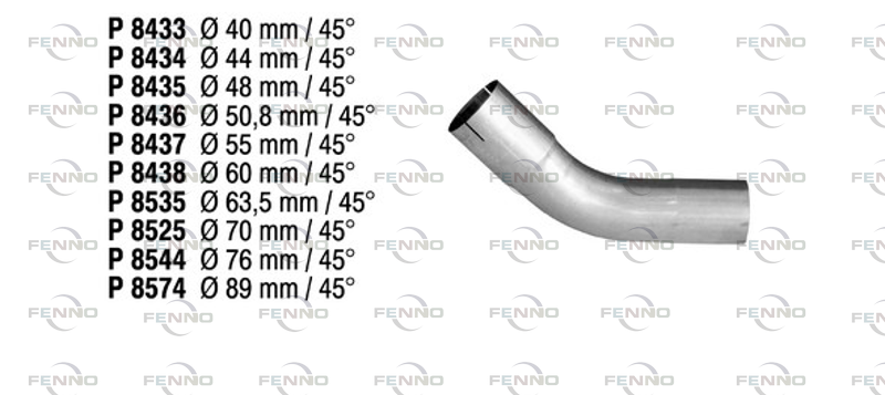 FENNO Udstødningsrør, universal p8436