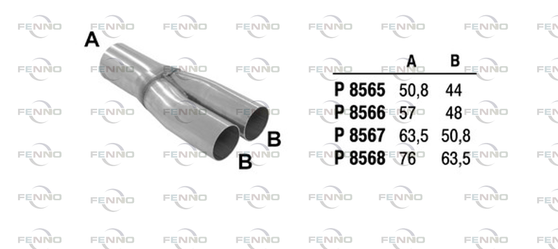 FENNO Udstødningsrør, universal p8567