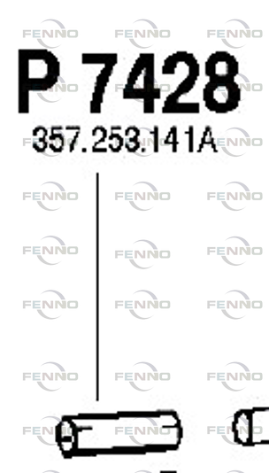 FENNO Udstødningsrør p7428 midten for VW