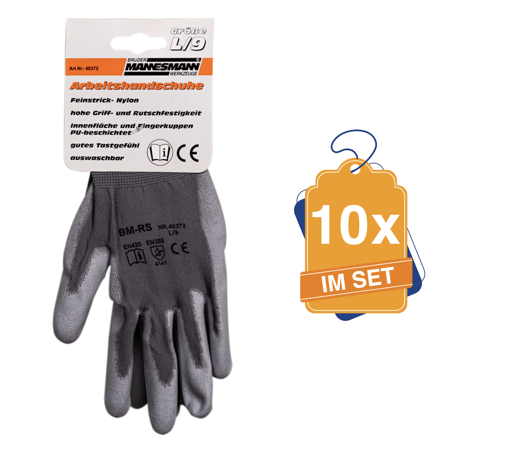 MANNESMANN Beskyttelseshandsker m4037210set