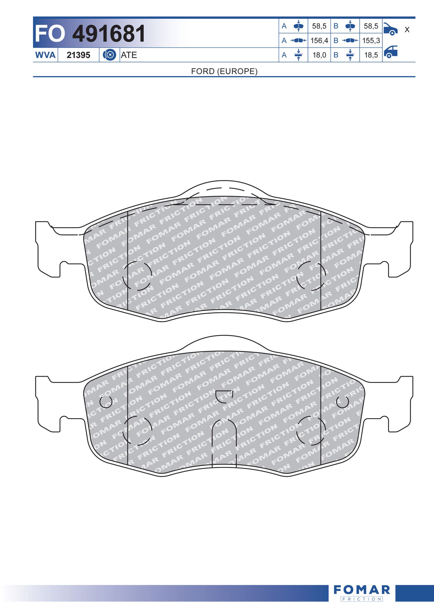FOMAR FRICTION fo491681 for FORD