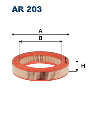 FILTRON Luftfilter ar203 Filterindsats height_mm_209|Højde [mm]|49 inner_diameter_mm_496|Indvendig diameter [mm]|176 outer_diameter_mm_497|Yderdiamete