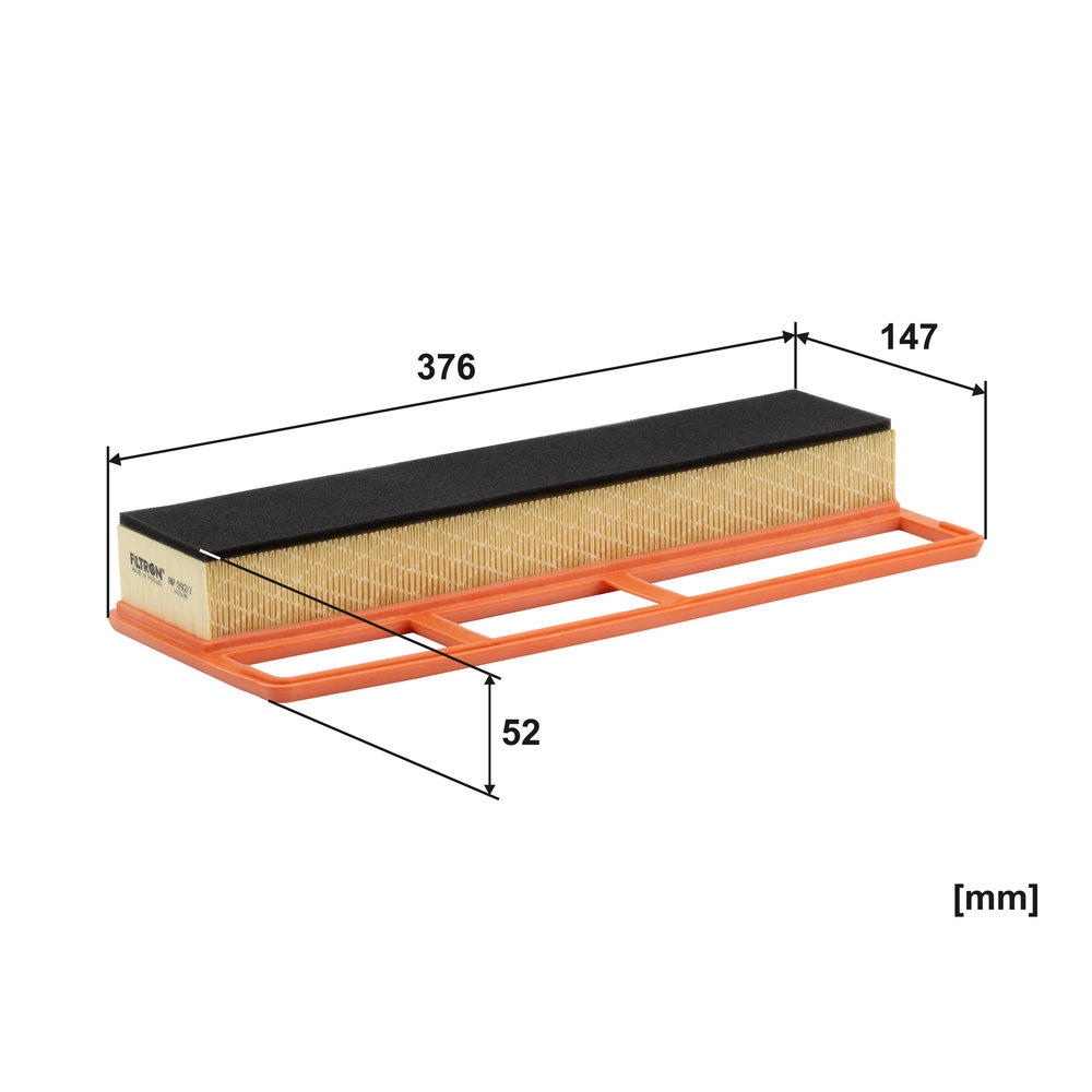FILTRON Luftfilter ap0927 Filterindsats length_mm_203|Længde [mm]|377 width_mm_206|Bredde [mm]|148 height_mm_209|Højde [mm]|64 64mm for OPEL FORD FIA