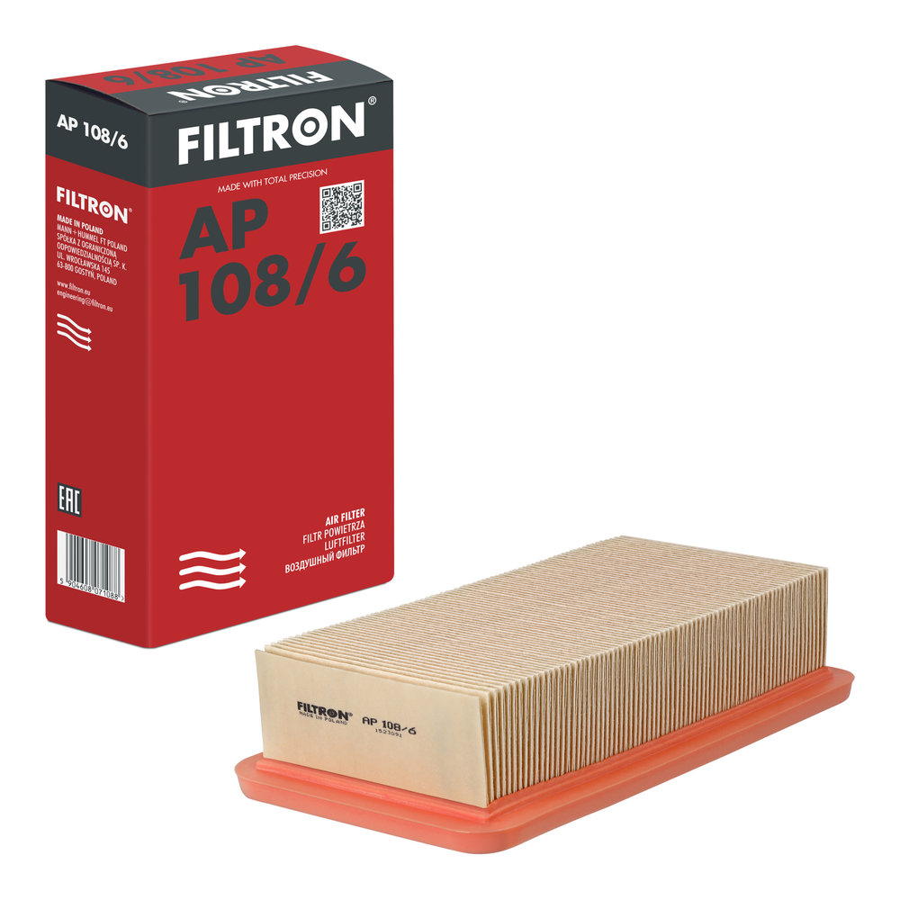 FILTRON Luftfilter ap1086 Filterindsats length_mm_203|Længde [mm]|262 width_mm_206|Bredde [mm]|132 height_mm_209|Højde [mm]|48 48mm for KIA