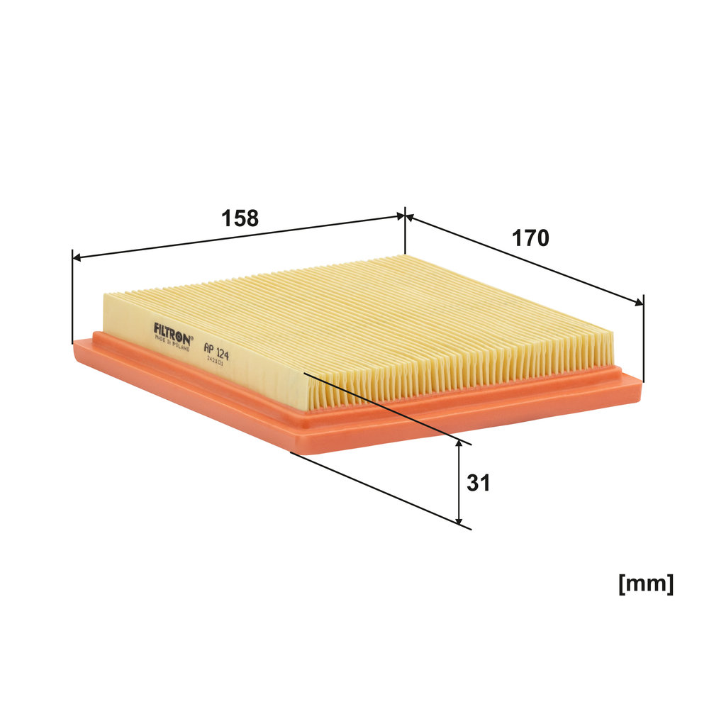 FILTRON Luftfilter ap124 Filterindsats length_mm_203|Længde [mm]|170 width_mm_206|Bredde [mm]|158 height_mm_209|Højde [mm]|34 34mm for NISSAN