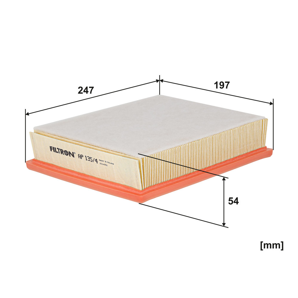 FILTRON Luftfilter ap1354 Filterindsats length_mm_203|Længde [mm]|246 width_mm_206|Bredde [mm]|197 height_mm_209|Højde [mm]|50 50mm for RENAULT