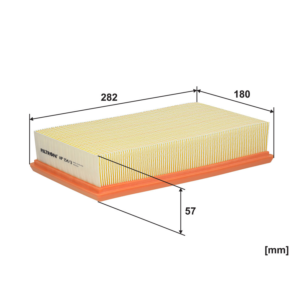 FILTRON Luftfilter ap1543 Filterindsats length_mm_203|Længde [mm]|280 width_mm_206|Bredde [mm]|180 height_mm_209|Højde [mm]|57 57mm for NISSAN
