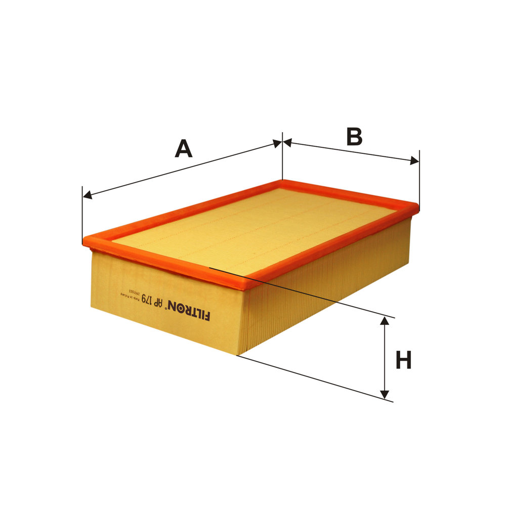 FILTRON Luftfilter ap179 Filterindsats length_mm_203|Længde [mm]|308 width_mm_206|Bredde [mm]|184 height_mm_209|Højde [mm]|69 69mm for VAG