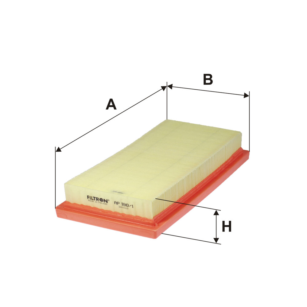 FILTRON Luftfilter ap1801 Filterindsats length_mm_203|Længde [mm]|255 width_mm_206|Bredde [mm]|125 height_mm_209|Højde [mm]|35 35mm for MITSUBISHI