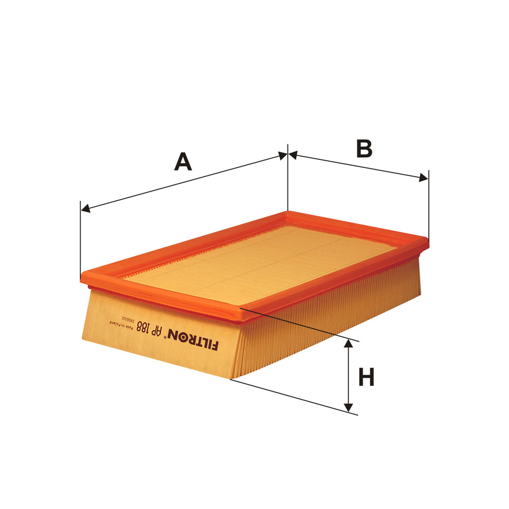 FILTRON Luftfilter ap188 Filterindsats length_mm_203|Længde [mm]|285 width_mm_206|Bredde [mm]|160 height_mm_209|Højde [mm]|57 57mm for SAAB
