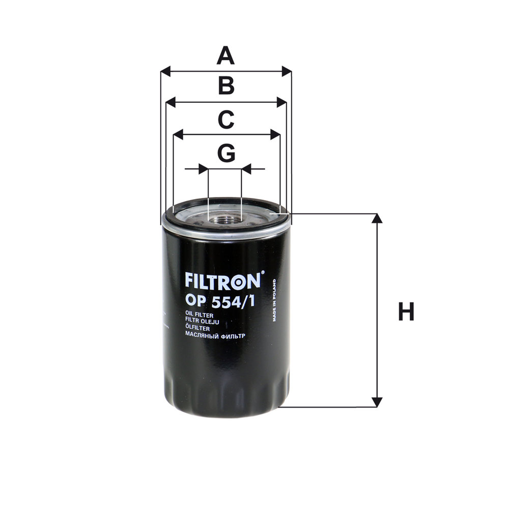 FILTRON Oliefilter op5541 Påskruet 119mm M20x1.5 for PEUGEOT FORD CITROËN FIAT GENERAL MOTORS RENAULT