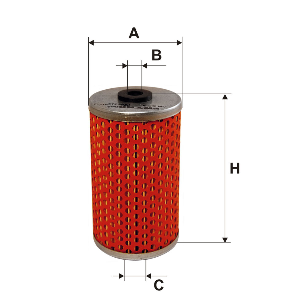 FILTRON Oliefilter om509 Filterindsats height_mm_209|Højde [mm]|106 outer_diameter_mm_497|Yderdiameter [mm]|59 inner_diameter_1_mm_995|Inder diameter