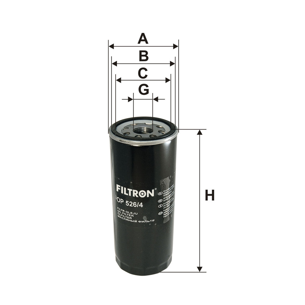FILTRON Oliefilter op5264 Påskruet 203mm M24x2 for VAG