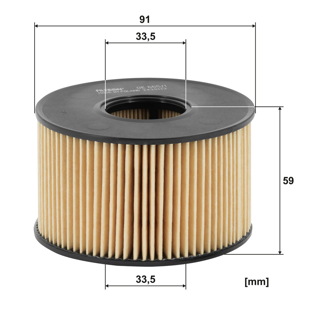 FILTRON Oliefilter oe6651 Filterindsats height_mm_209|Højde [mm]|59 outer_diameter_1_mm_978|Yderdiameter 1 [mm]|91 inner_diameter_1_mm_995|Inder diame