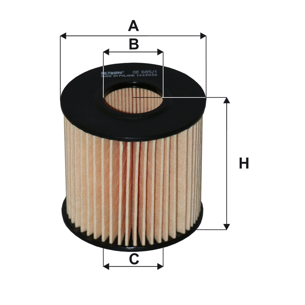 FILTRON Oliefilter oe6851 Filterindsats height_mm_209|Højde [mm]|67 outer_diameter_mm_497|Yderdiameter [mm]|69 inner_diameter_1_mm_995|Inder diameter