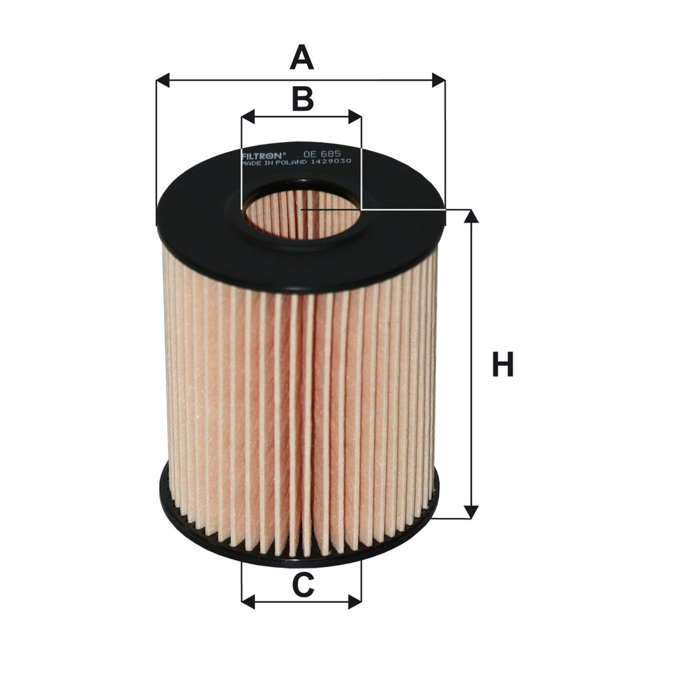 FILTRON Oliefilter oe685 Filterindsats height_mm_209|Højde [mm]|82 outer_diameter_mm_497|Yderdiameter [mm]|69 inner_diameter_1_mm_995|Inder diameter 1