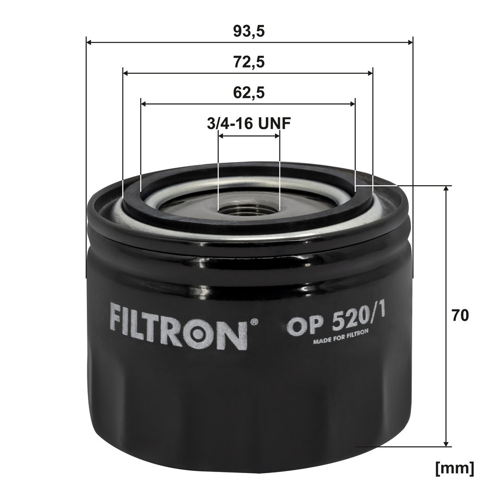 FILTRON Oliefilter op5201 Påskruet 69mm 3/4-16 UNF for VOLVO FORD GENERAL MOTORS FIAT CITROËN DAF LADA PEUGEOT RENAULT RENAULT TRUCKS HOLDER DATSUN V