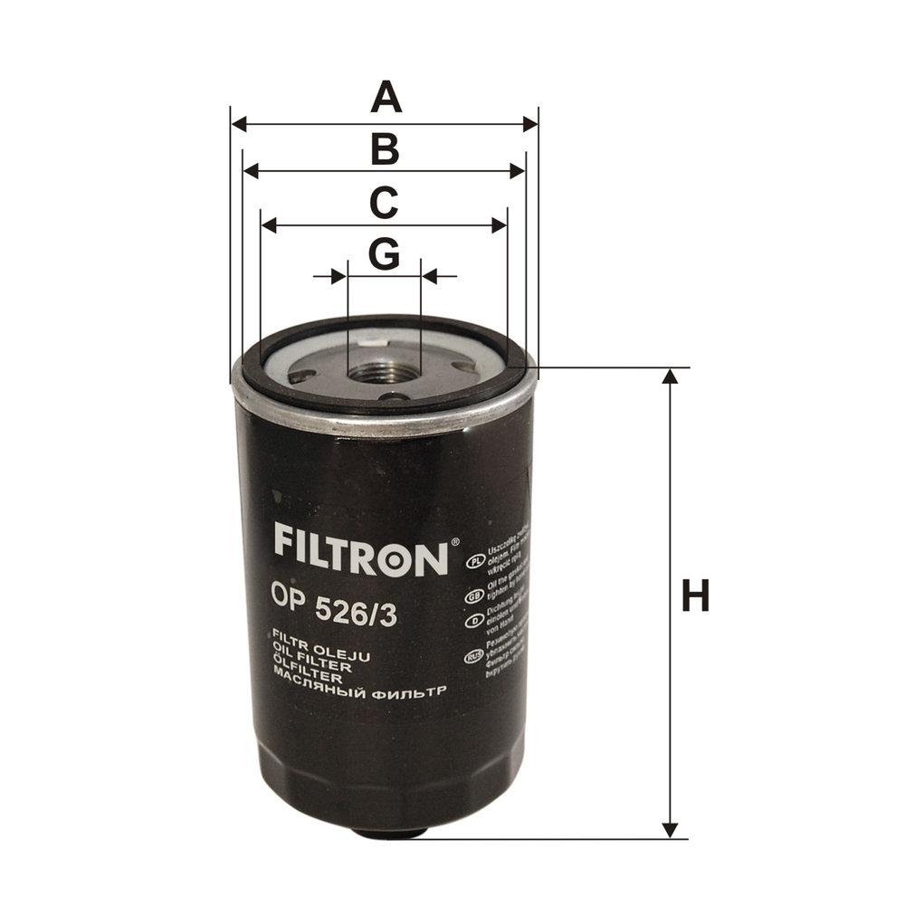 FILTRON Oliefilter op5263 Påskruet 136mm 3/4-16 UNF for VAG