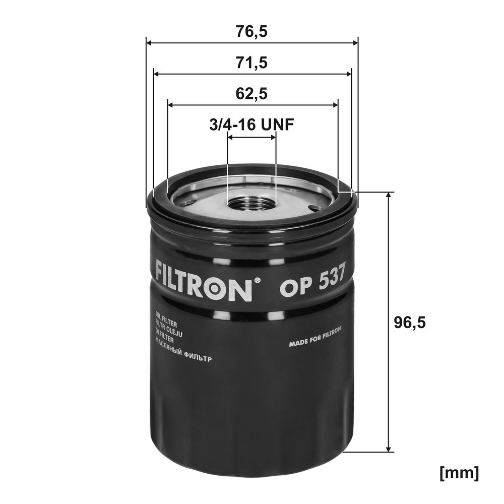 FILTRON Oliefilter op537 Påskruet 79mm 3/4-16 UNF for FIAT FORD LAMBORGHINI MASERATI NISSAN ALFA ROMEO CITROËN RENAULT
