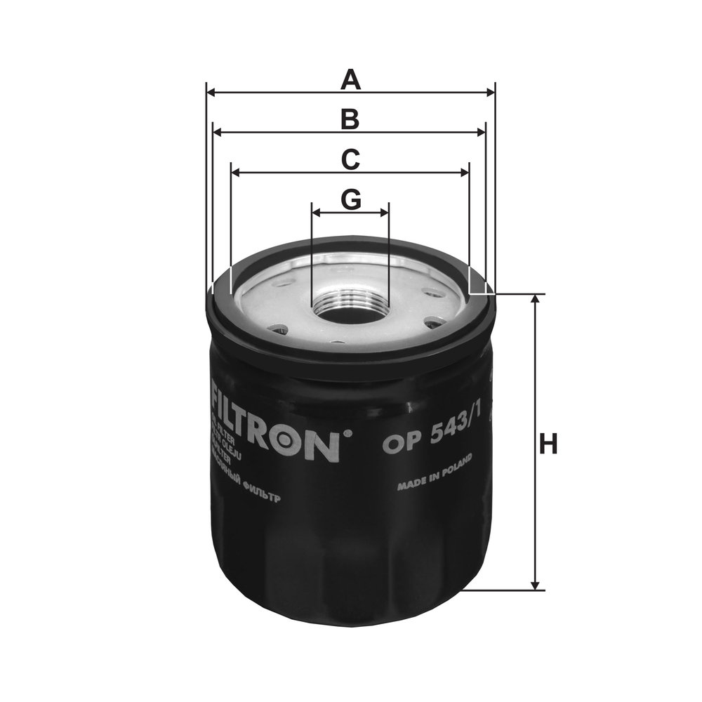 FILTRON Oliefilter op5431 Påskruet 79mm M22x1.5 for FORD PEUGEOT LAND ROVER