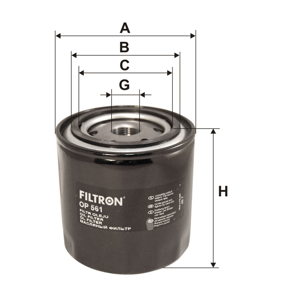 FILTRON Oliefilter op561 Påskruet 95mm 3/4-16 UNF for FORD PEUGEOT VAG