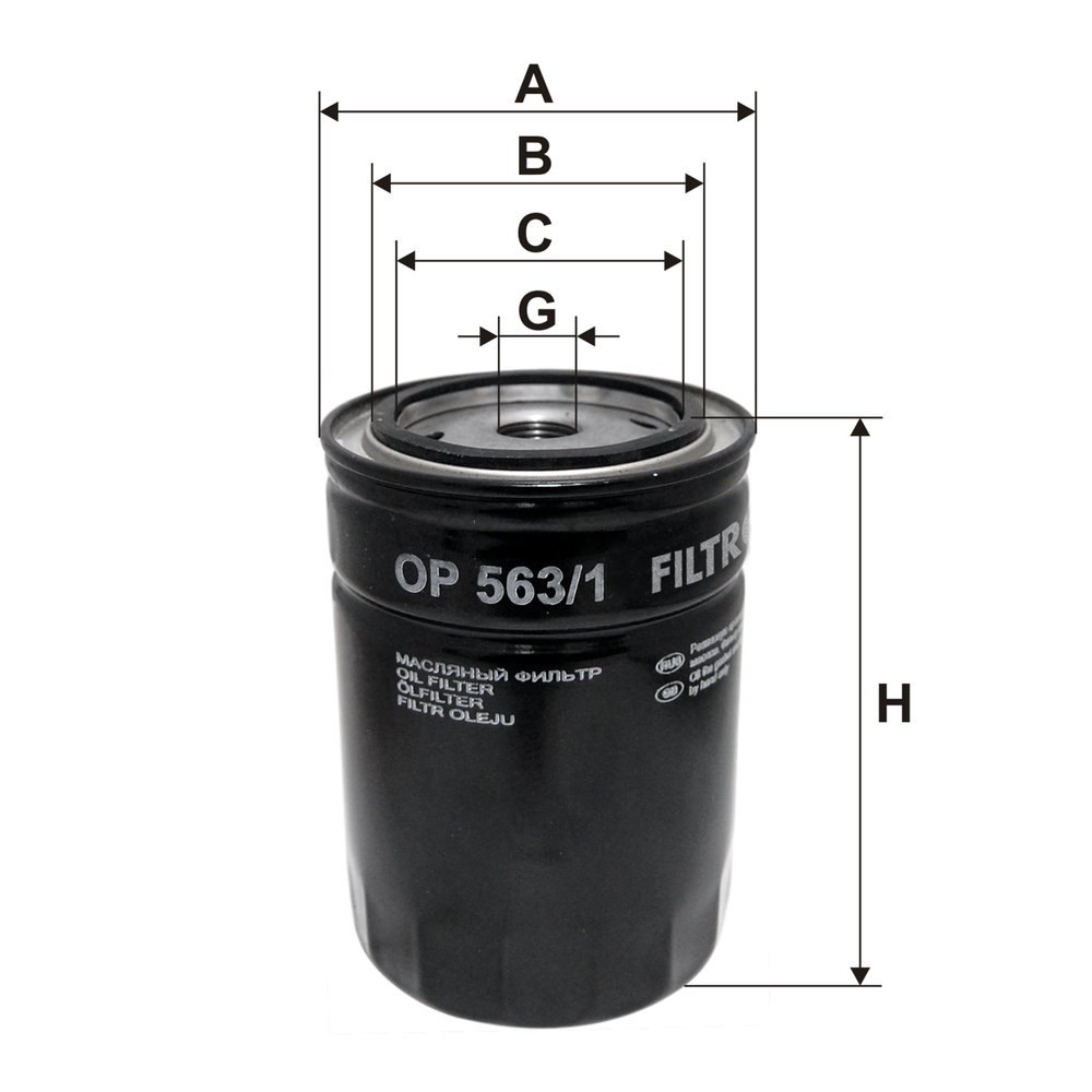 FILTRON Oliefilter op5631 Påskruet 142mm 3/4-16 UNF for DAEWOO
