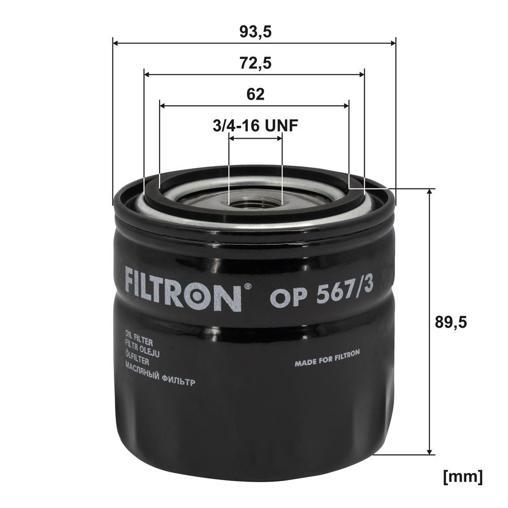 FILTRON Oliefilter op5673 Påskruet 95mm 3/4-16 UNF for ONAN FORD VOLVO GENERAL MOTORS TOYOTA NISSAN ALFA ROMEO MAZDA VAG RENAULT TRUCKS FORD USA