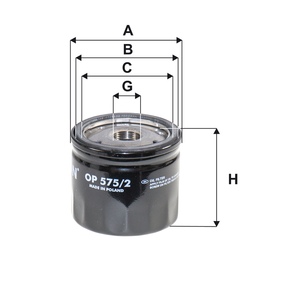 FILTRON Oliefilter op5752 Påskruet 50mm M20x1.5-6H for SSANGYONG HONDA