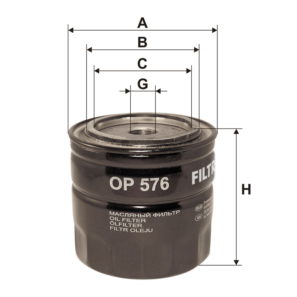 FILTRON Oliefilter op576 Påskruet 95mm 3/4-16 UNF for VOLVO ONAN FORD STEYR FIAT LISTER RENAULT RENAULT TRUCKS HYUNDAI HOLDER MWM GLAS